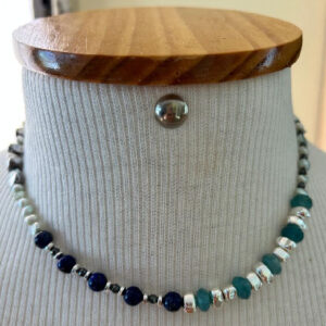 Choker Céu • Hematitas e Pedras Naturais